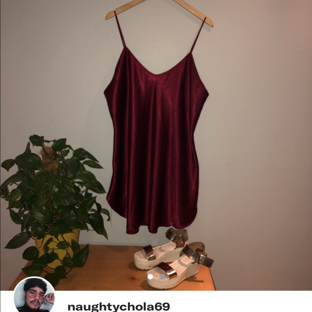 Maroon shiny Dress